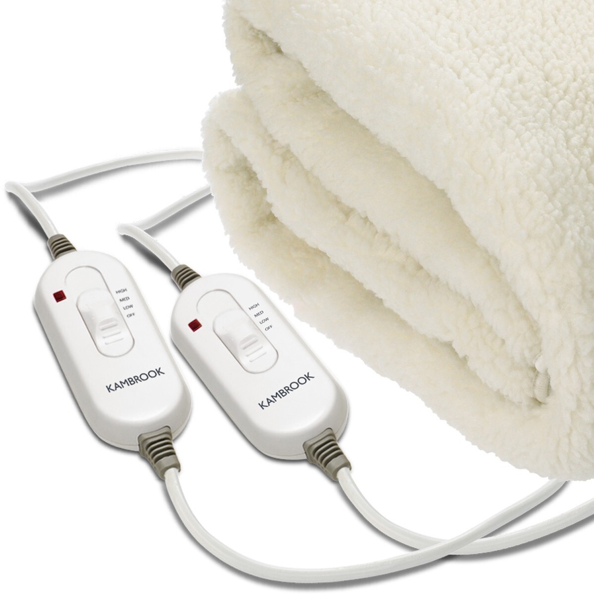Kambrook Double Queen Fleece Fitted Electric Blanket KEB535WHT