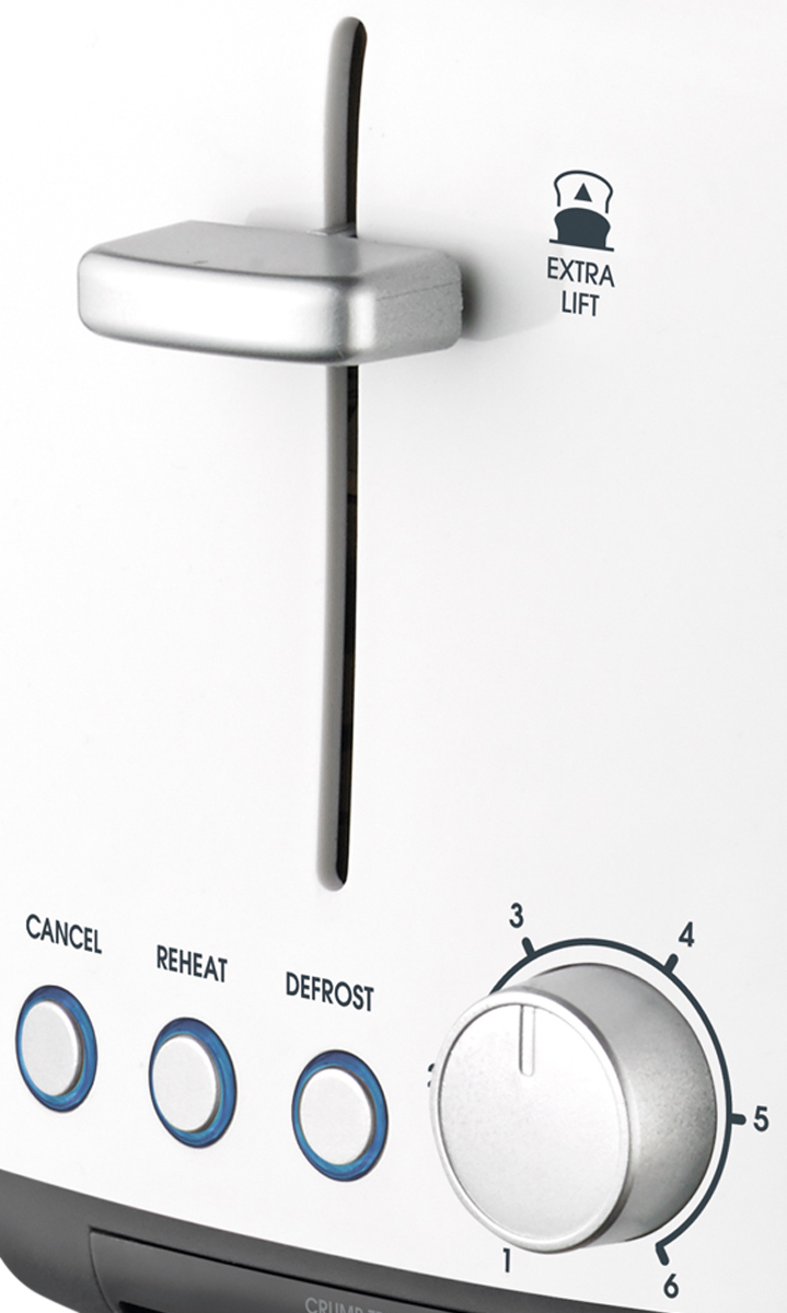 Kambrook 4 Slice Wide Slot Extra Lift Plastic Toaster White KTA140WHT