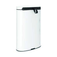 Brabantia 30L Kitchen Waste Flatback Pedal Rubbish Bin White 06107