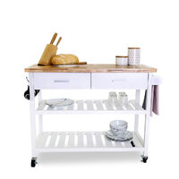 Kitchen Island Trolley With Open Shelves - White