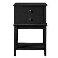 Chloe 2 Drawer Side Table - Black