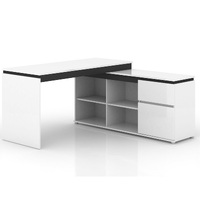 Milano High Gloss Executive Office Study Drawer Desk with Storage Drawers