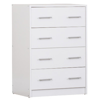 Classic Chest of 4 Storage Drawers - White