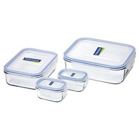 Glasslock 4pc Tempered Glass Microwave Safe Food Storage Container Set 28040