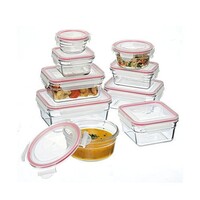 Glasslock 9 Piece Microwave Oven Safe Food Storage Glass Container Set 28060