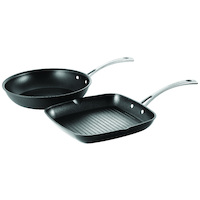 Cuisinart Chef iA+ Frypan 26cm and Grill Pan 28cm Twin Pack Hard Anodised
