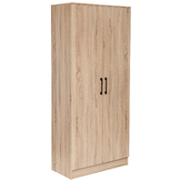 Multi-Purpose Broom Multi Storage Pantry Cupboard 2 Door - Light Sonoma Oak