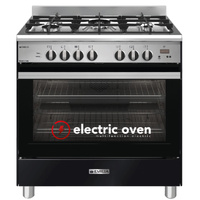 Emilia 80cm Dual Fuel Upright Stove Cooker EM865GEMB Matt Black