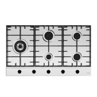 Omega 90cm Gas Cooktop OCG905WX Stainless Steel 5 Burners 20 MJ/h Wok Burner