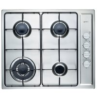 Emilia 60cm Stainless Steel Natural Gas Cooktop with Wok Burner SEC64GWI